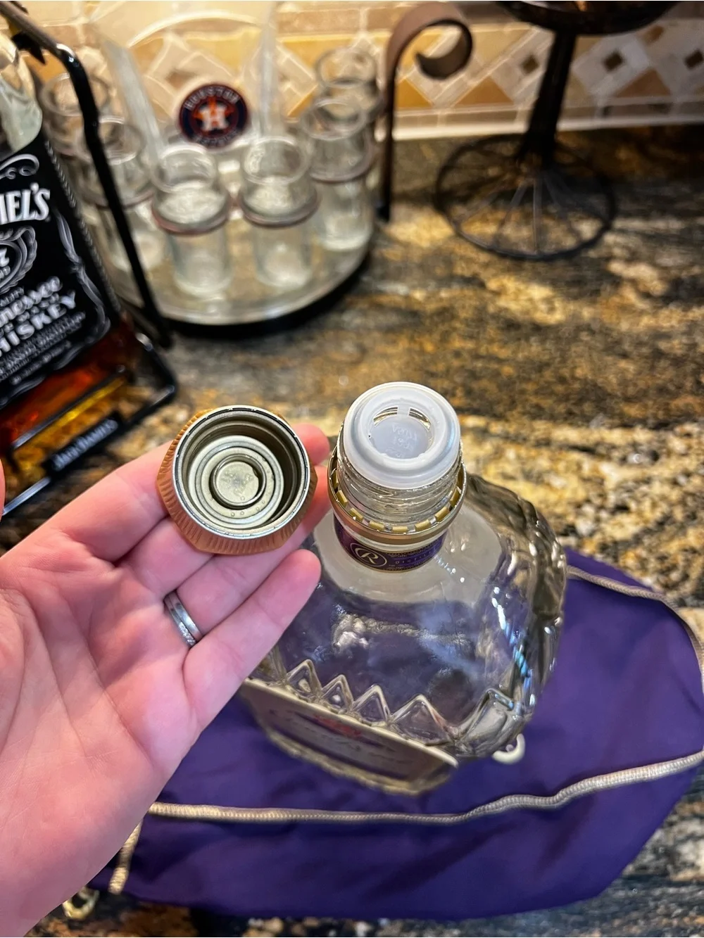 Crown Royal 1.75L Bottle & Purple Velvet Crown Royal Bag